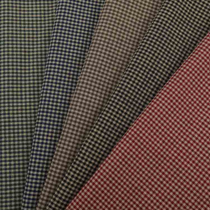 Vintage Sewing Textile - قماش قطني خالص مغسول بنقشة مربعات